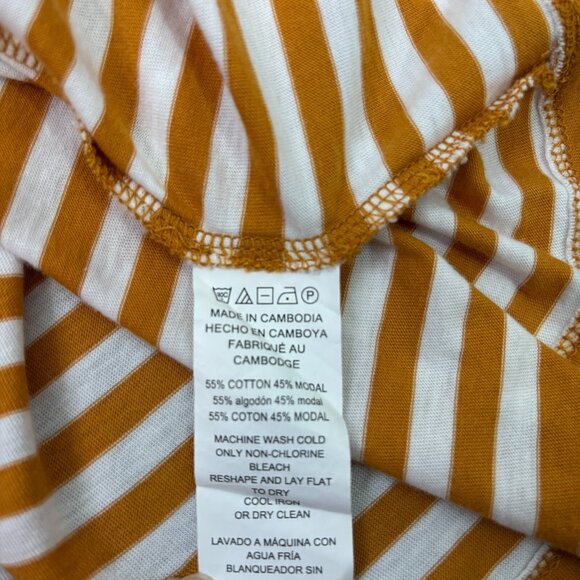 Michael Michael Kors Top Medium Orange White Striped Bell Sleeve Shirt Women's - Picture 12 of 12